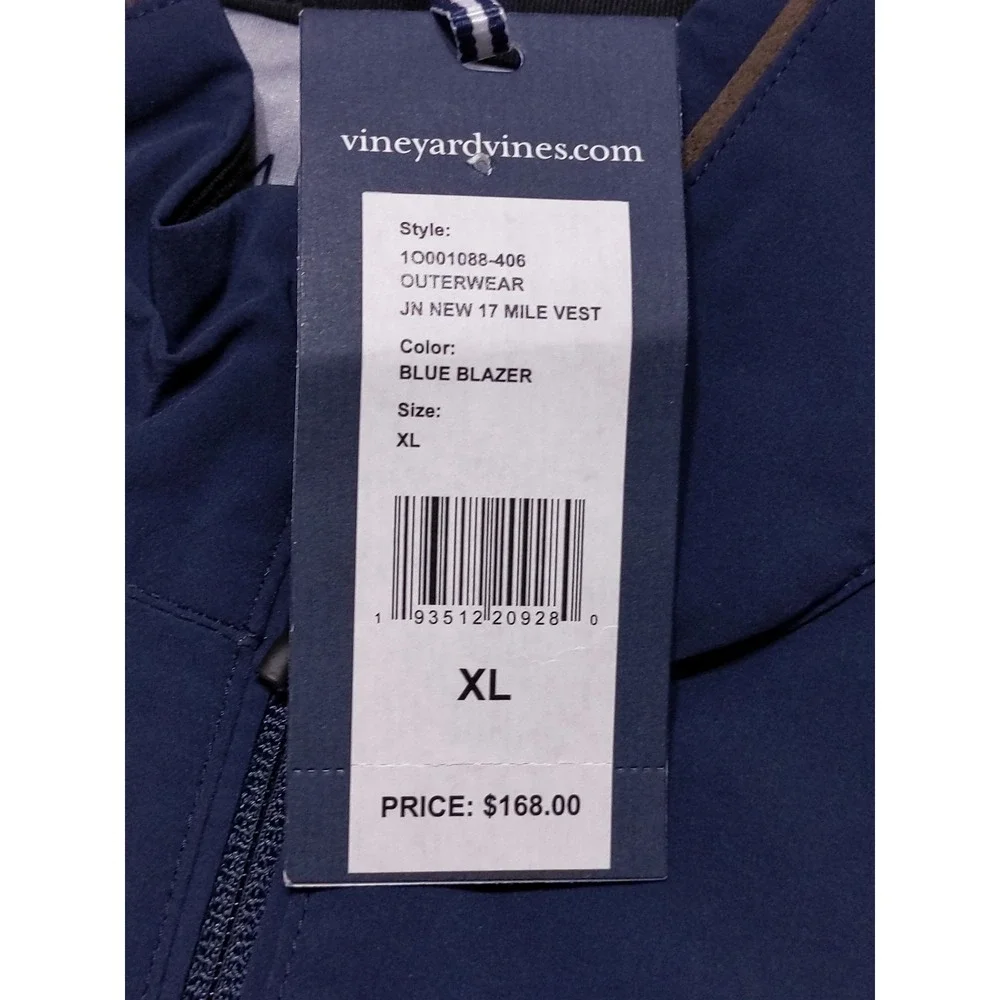 VINEYARD VINES Golf Wind Rain Vest XL‎ Jim Nance 17 Mile Performance Blue ~ New